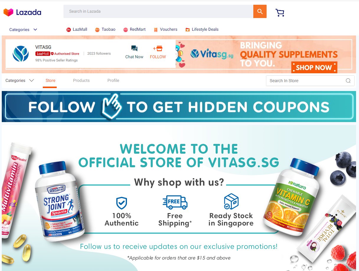 VitaSG Shopee & Lazada Singapore Shops